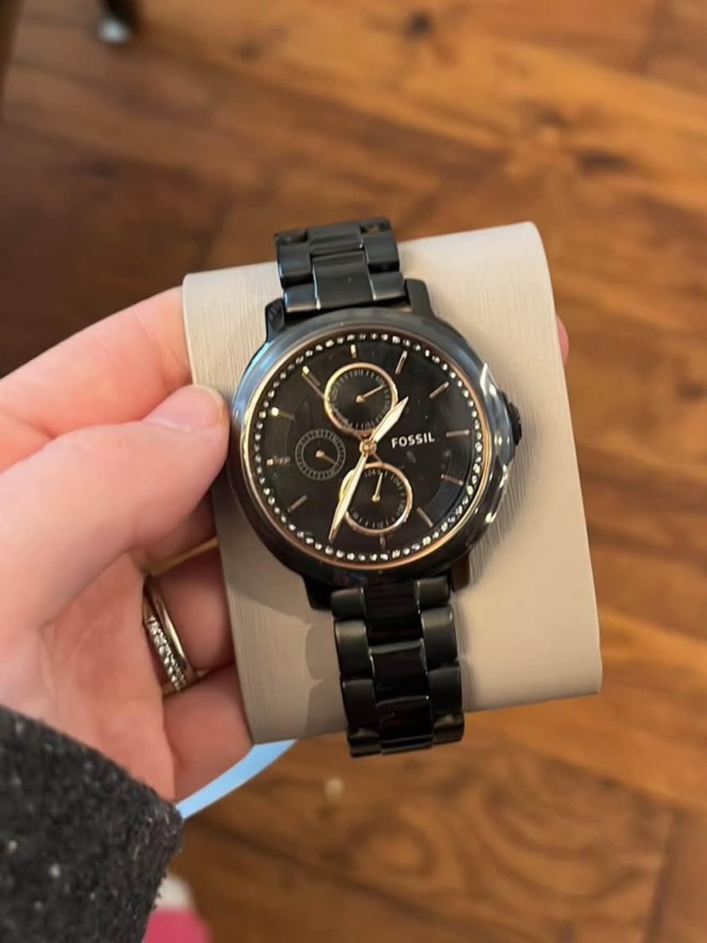 Fossil Black Watch with Gold Accents